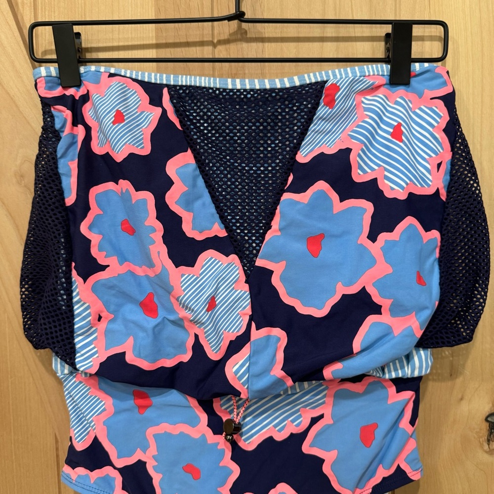 Anne Cole Women Floral Mesh Strapless 1 Piece Swimsuit Multi Size 10 - Picture 4 of 16